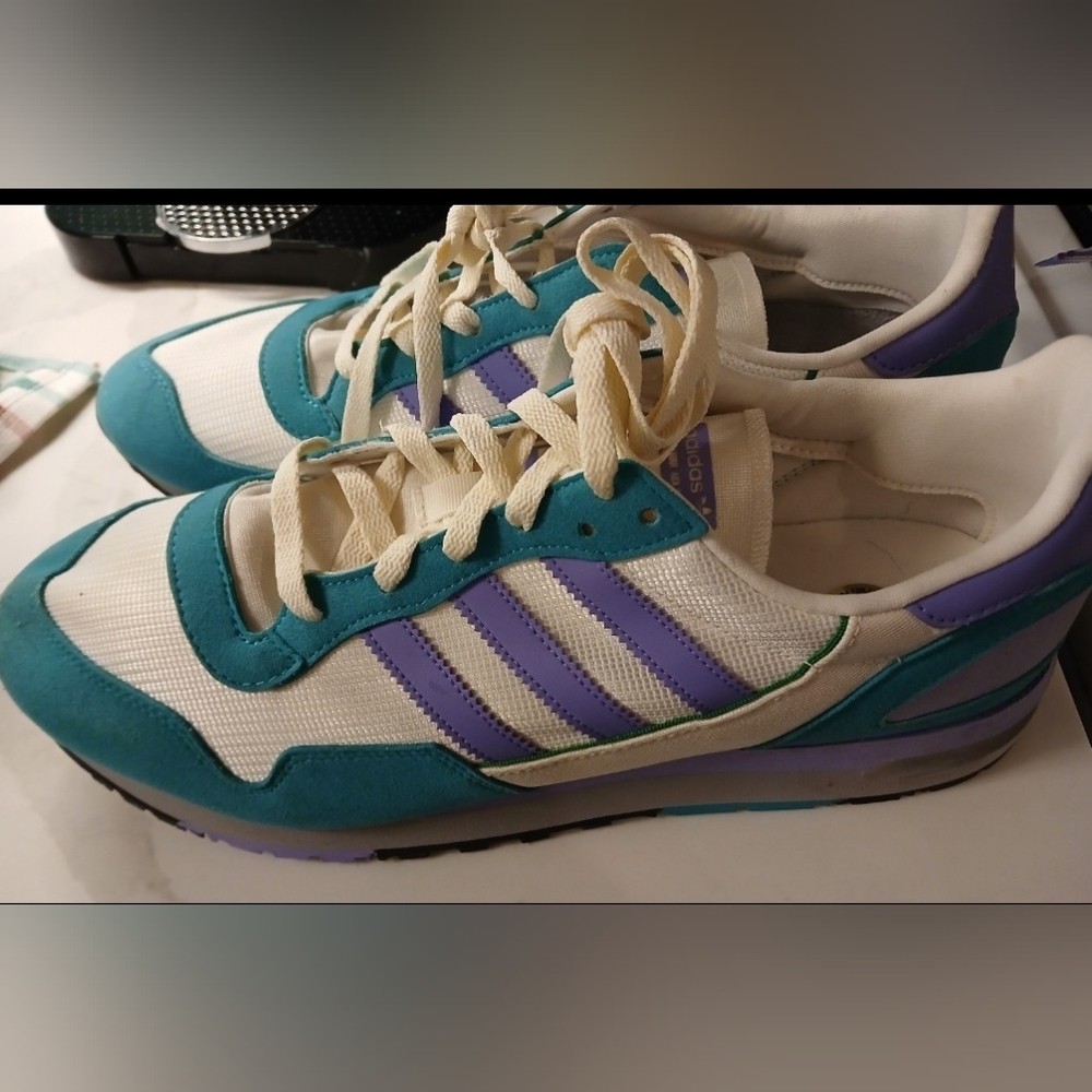 adidas Mens Teal, Purple & White SPEZIAL Lowertree Casual Sneakers